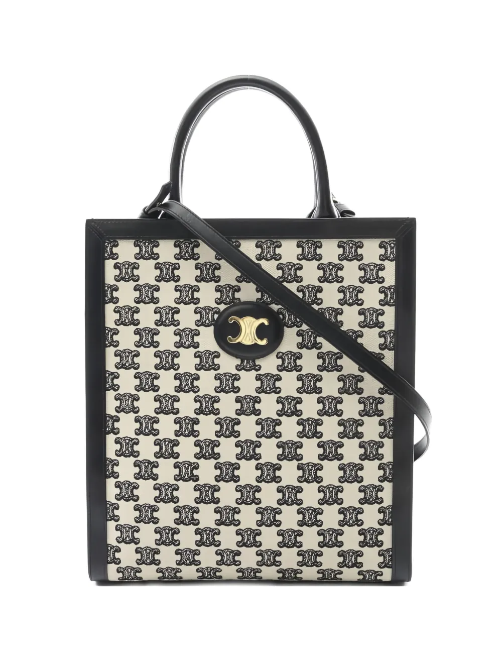 Pre-owned Celine 2010 Triomphe Pattern Handbag In Neutral