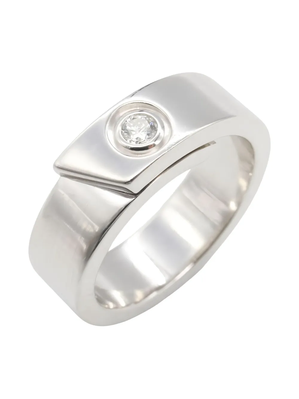 Pre-owned Cartier 2010s 18k White Gold Anniversary Diamond Ring In Silver
