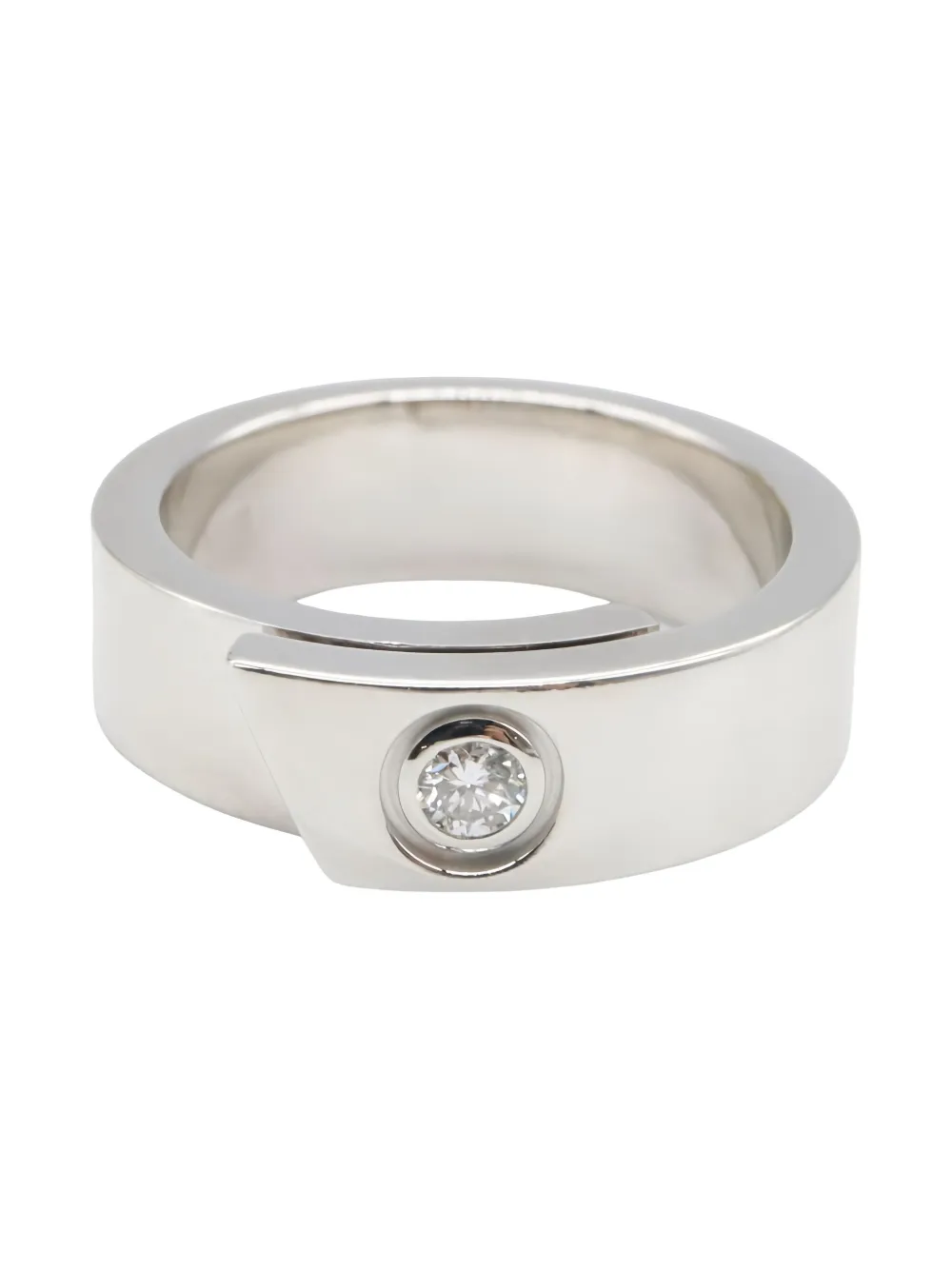 Pre-owned Cartier 2010s 18k White Gold Anniversary Diamond Ring In Silver