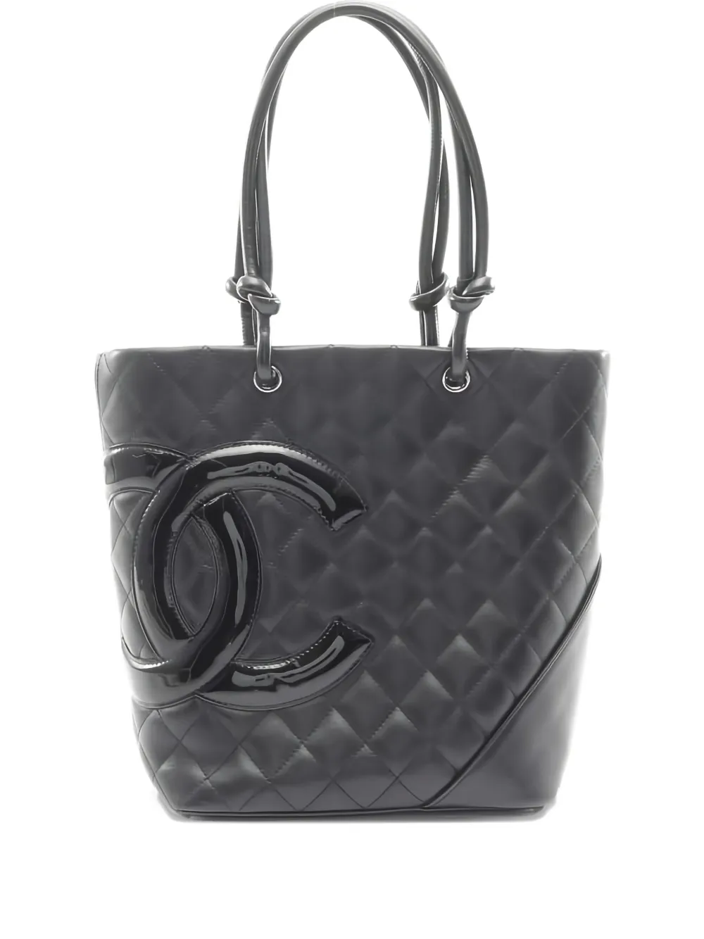 Pre-owned Chanel 2005-2006 Medium Cambon Line Tote Bag In Black