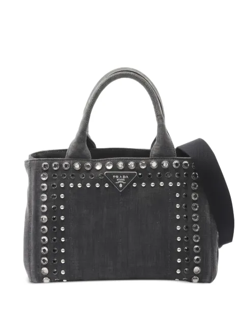 Prada Pre-Owned 2000s Canapa studed denim tote bag