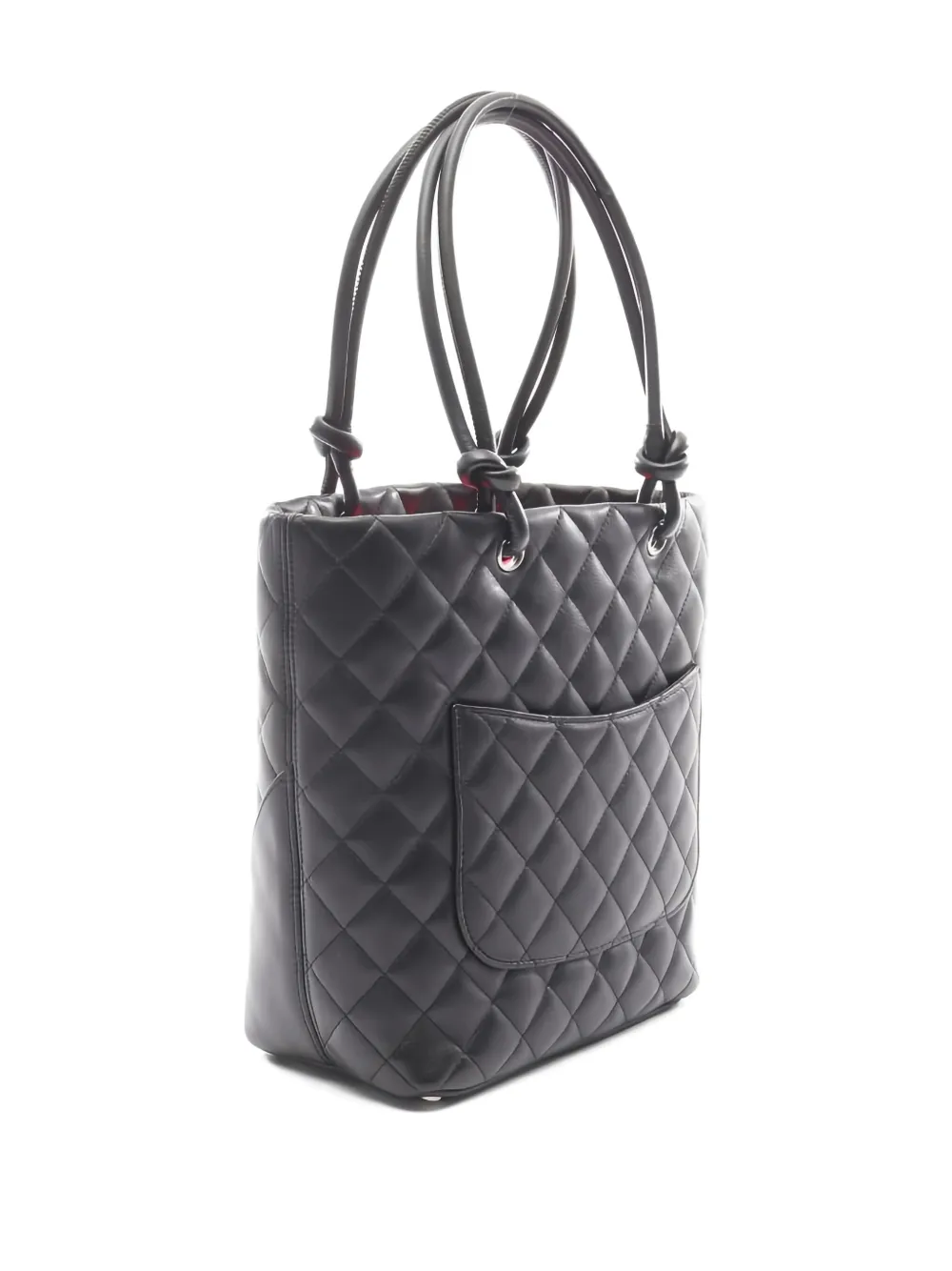 CHANEL Pre-Owned 2008-2009 Cambon quilted-logo tote bag - Zwart
