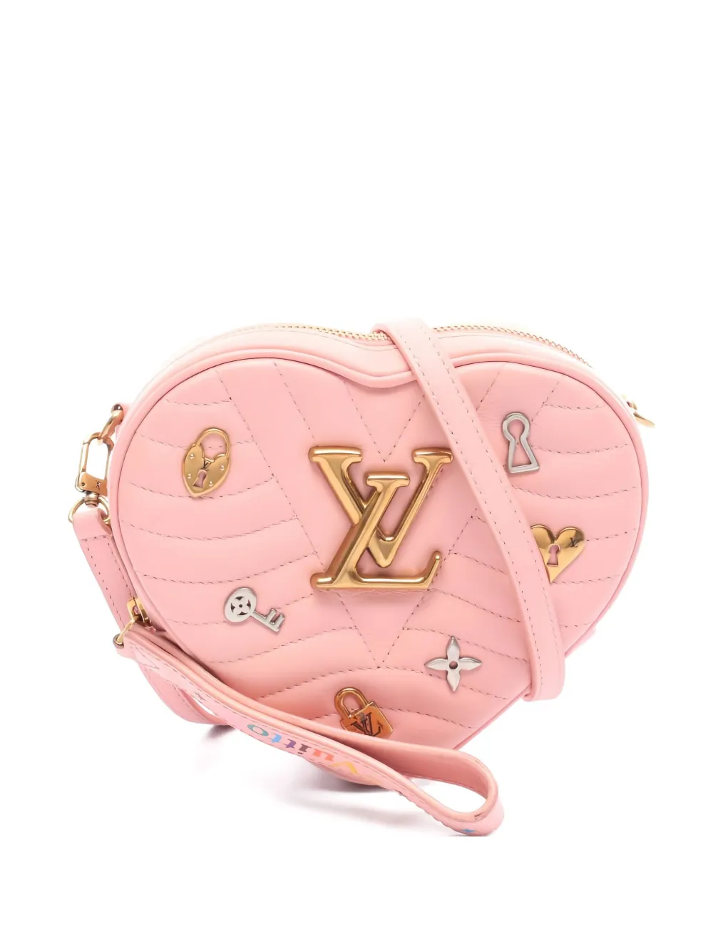 Pre-owned Louis Vuitton Heart Lock Wave Shoulder Bag In Pink