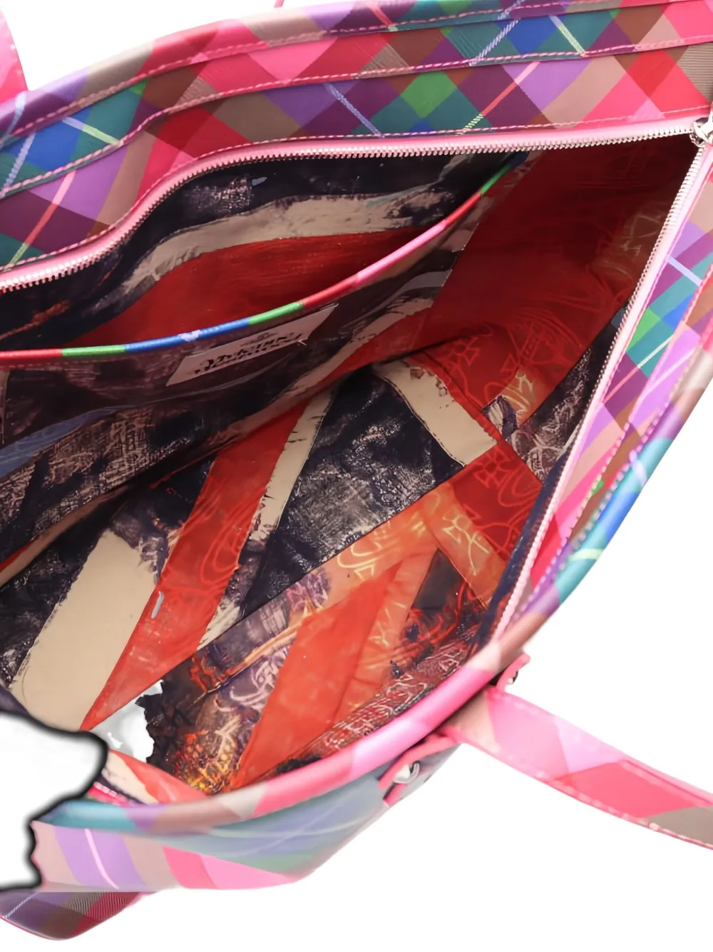 Pre-owned Vivienne Westwood 2020s Colette Tartan Tote Bag In Pink