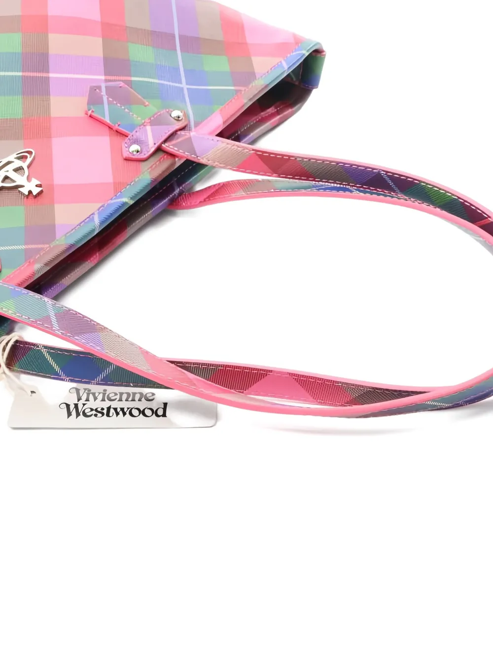 Pre-owned Vivienne Westwood 2020s Colette Tartan Tote Bag In Pink