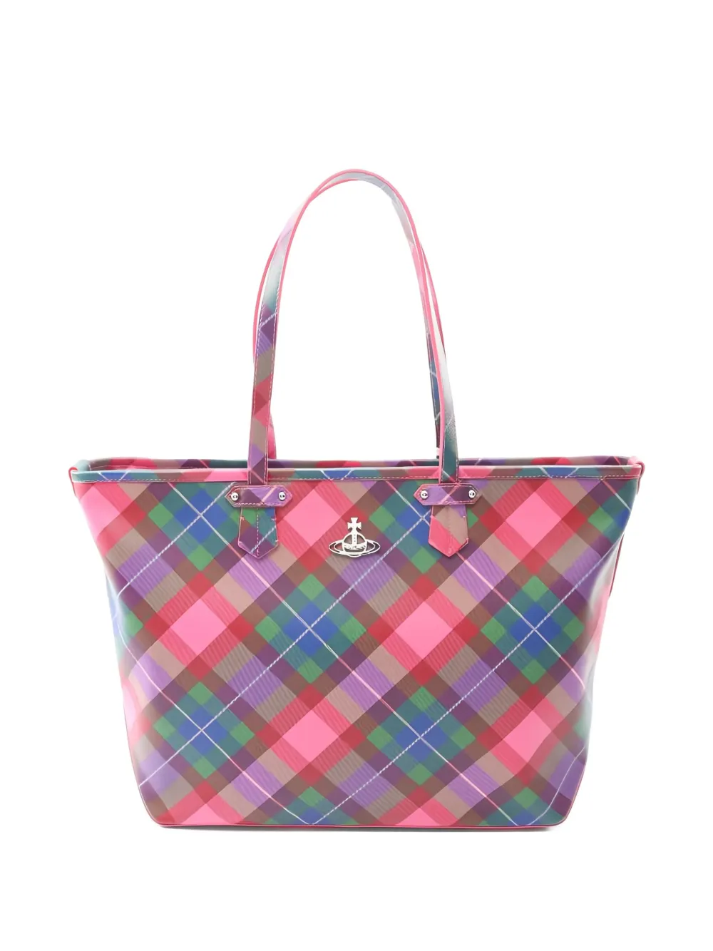 Pre-owned Vivienne Westwood 2020s Colette Tartan Tote Bag In Pink