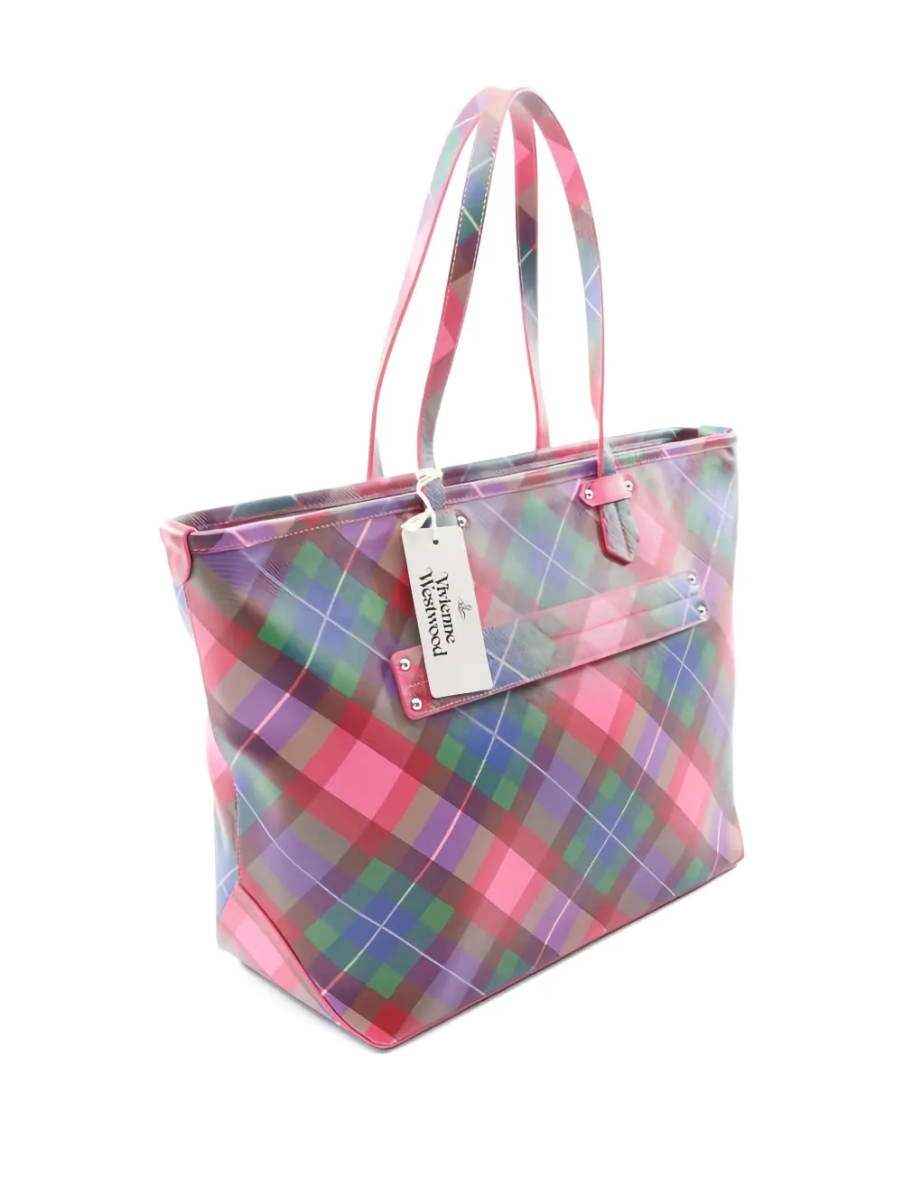 Pre-owned Vivienne Westwood 2020s Colette Tartan Tote Bag In Pink