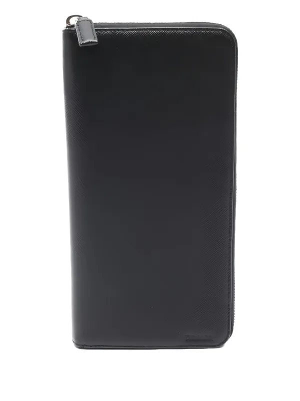 Prada Pre-owned 2010s Zip-fastening Leather Wallet in Black