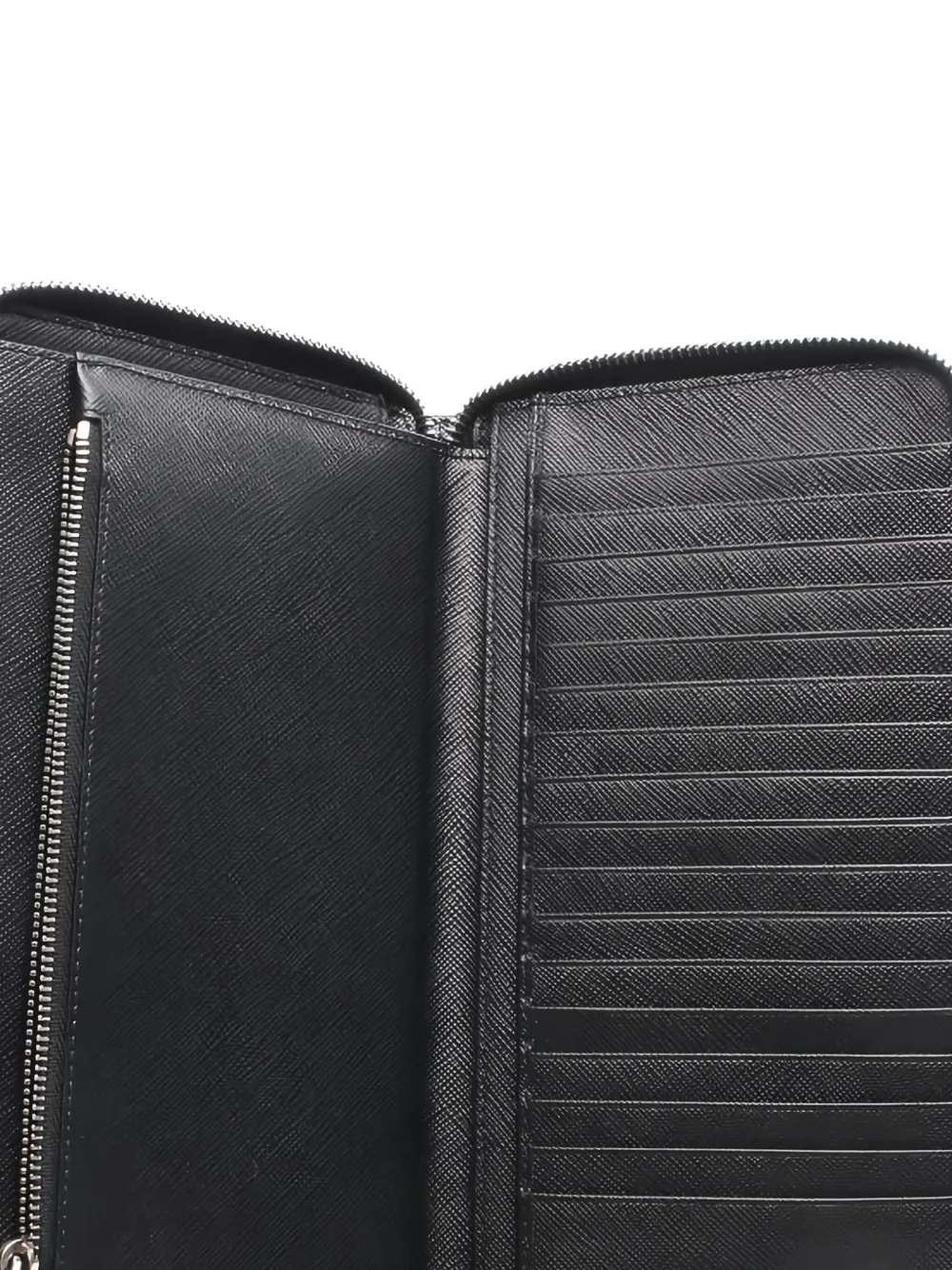 Prada Pre-owned 2010s Zip-fastening Leather Wallet in Black, view 3