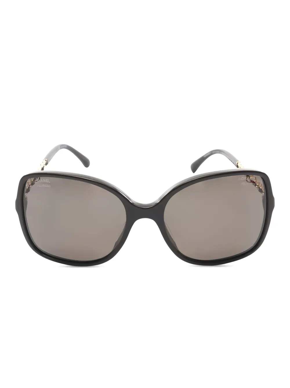 CHANEL Pre-Owned 1986-1988 coco mark chain sunglasses | Black | Image 1