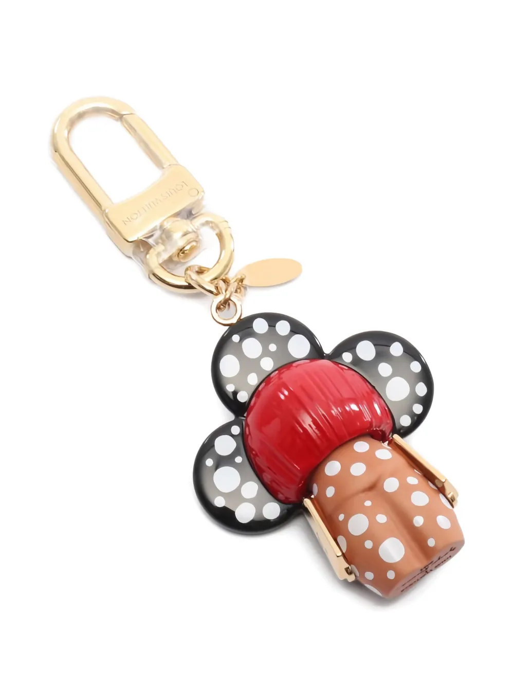 Pre-owned Louis Vuitton X Yayoi Kusama 2023 Infinity Dot Vivienne Key Ring In Black
