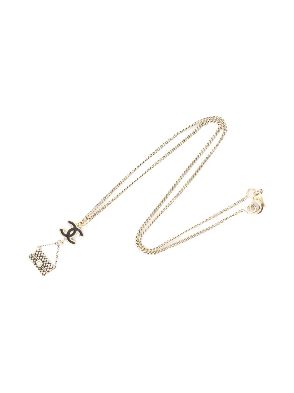 CHANEL Pre-Owned 1986-1988 マテラッセ ネックレス - ゴールドトーン CHANEL Pre-Owned 1986-1988 マテラッセ ネックレス - ゴールドトーン