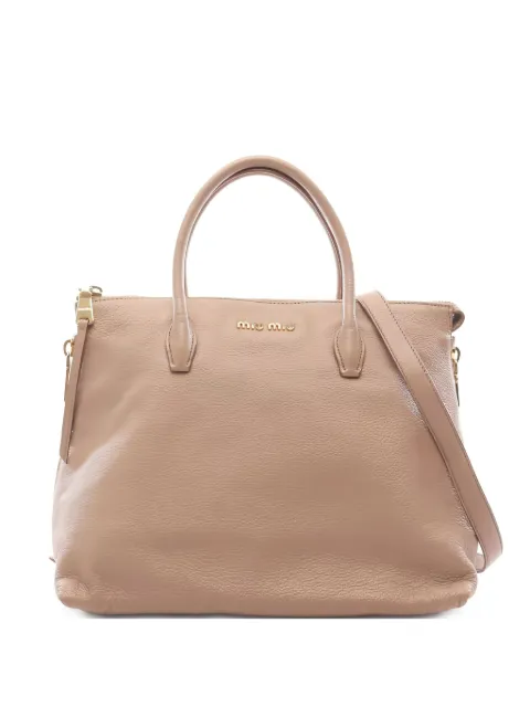 Miu Miu Pre-Owned tote Madras de piel 2000