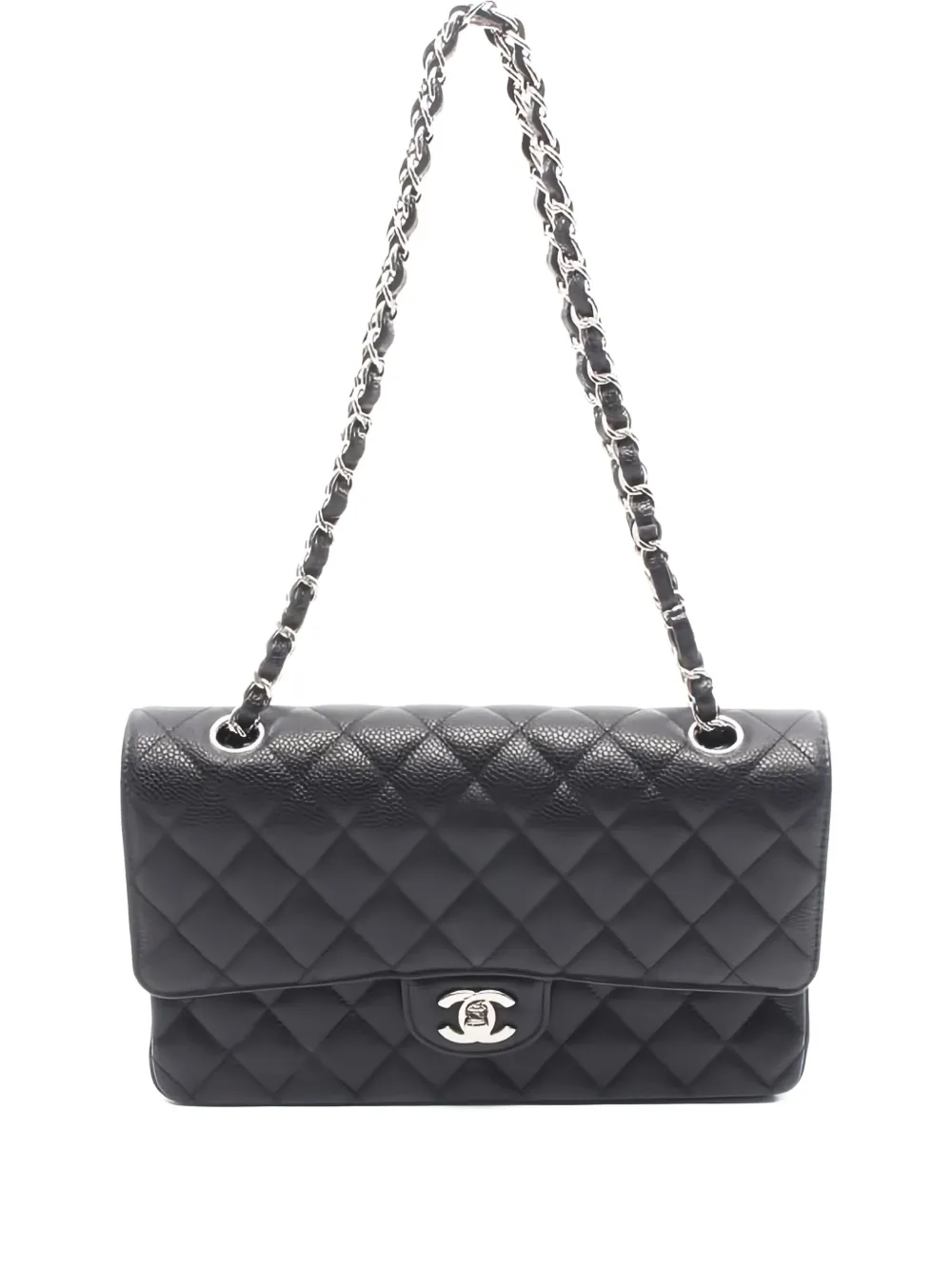 Pre-owned Chanel 2020-2021 Matelasse Flap Chain Shoulder Bag In Black