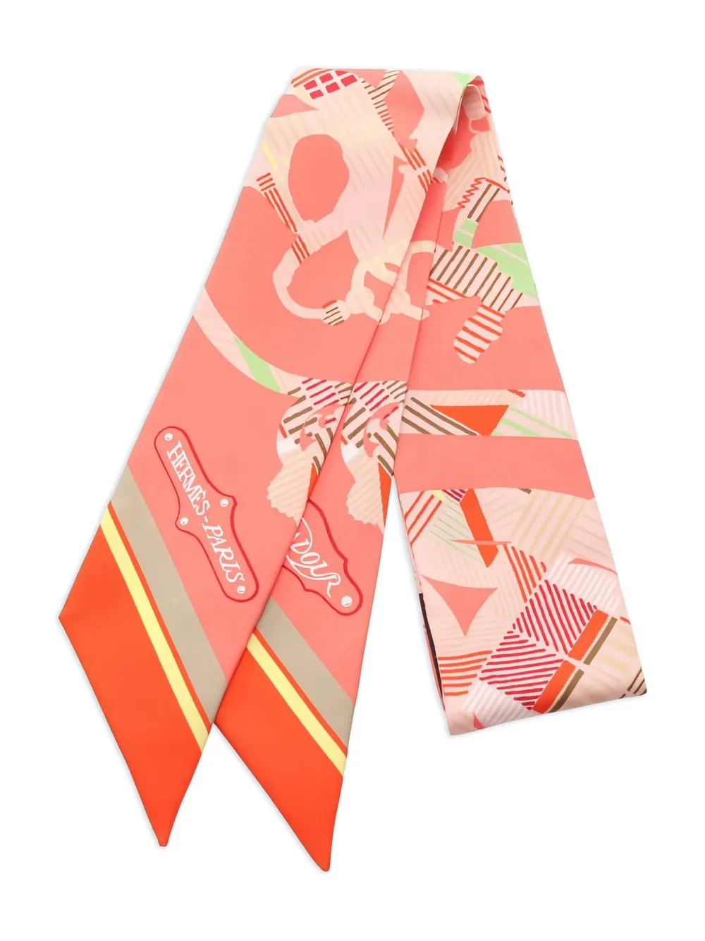 Hermès Pre-Owned Cavalcadour ribbon scarf | Pink | Image 1
