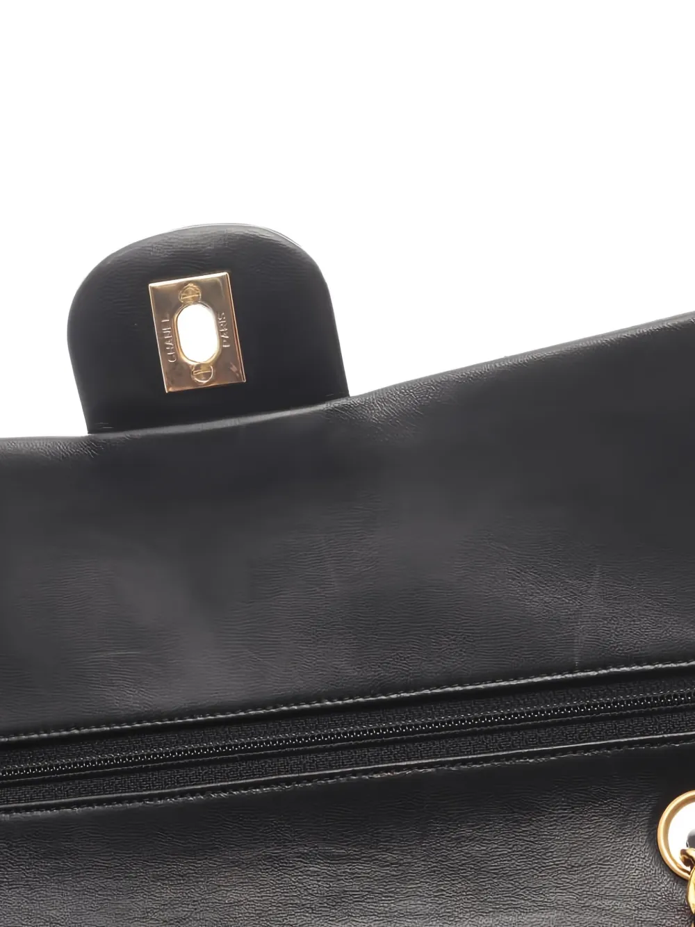 Pre-owned Chanel 1986-1988 Matelassé W Flap Chain Shoulder Bag In Black