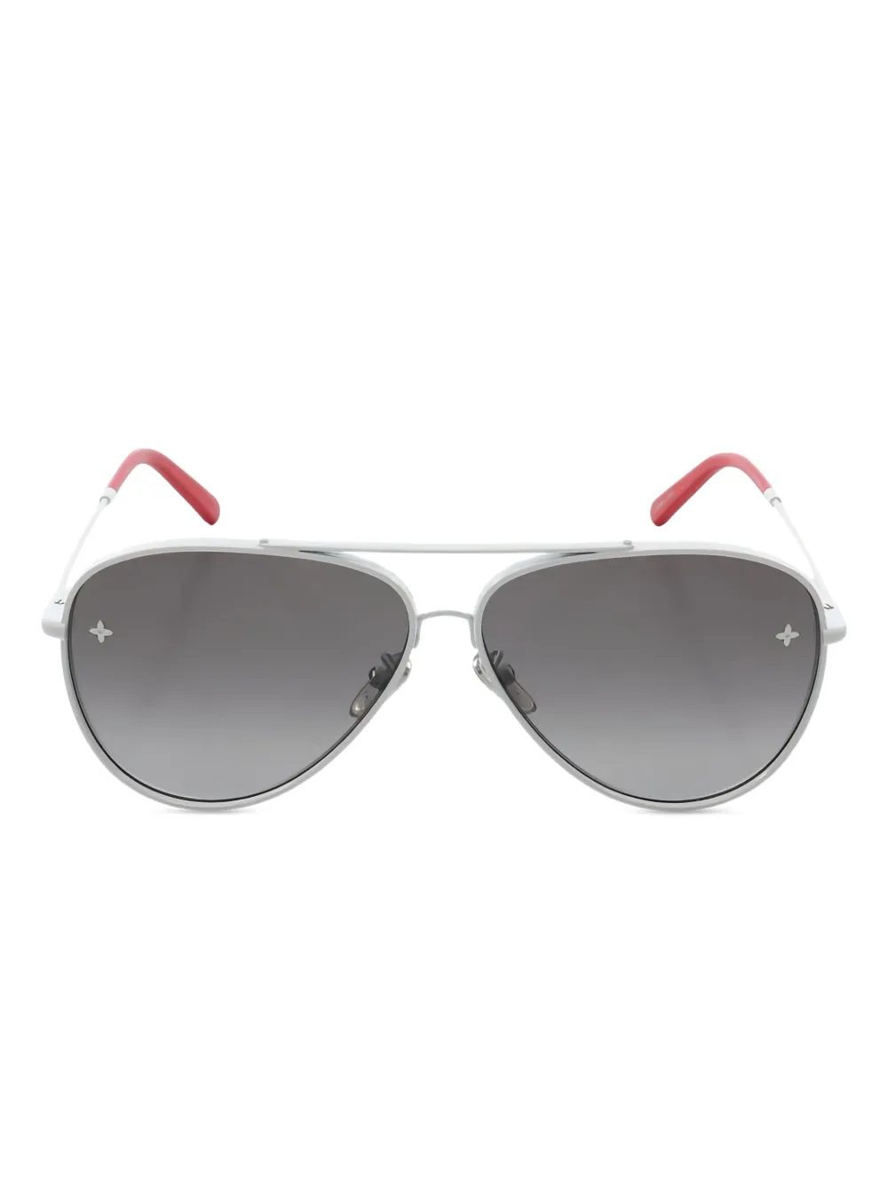 Louis Vuitton Pre-Owned 2010s Pilot monogram-detail sunglasses | White | Image 1