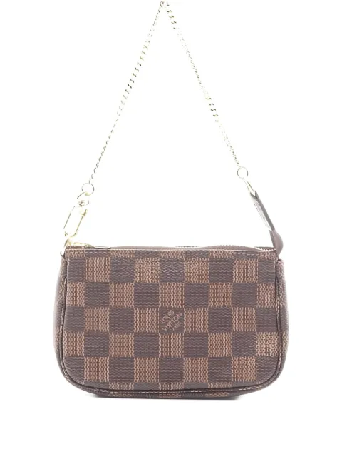 Louis Vuitton Pre-Owned Mini Damier Ebene pochette-taske med kæde