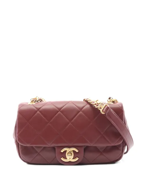 CHANEL Pre-Owned Borsa a tracolla in pelle di agnello matelassé con catena 2020-2021