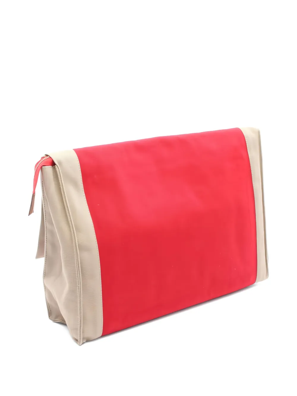 Pre-owned Hermes 2010s Tapidcel Canvas Clutch Bag In Red