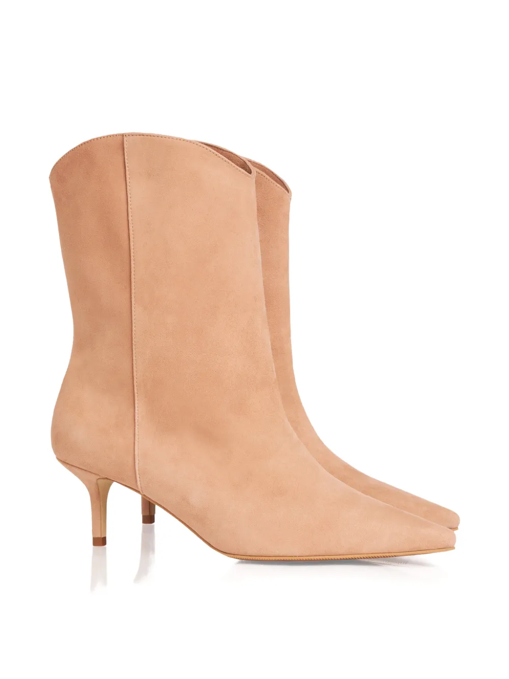 SMILING SHOES 50 mm enkellaarzen met puntige neus Beige