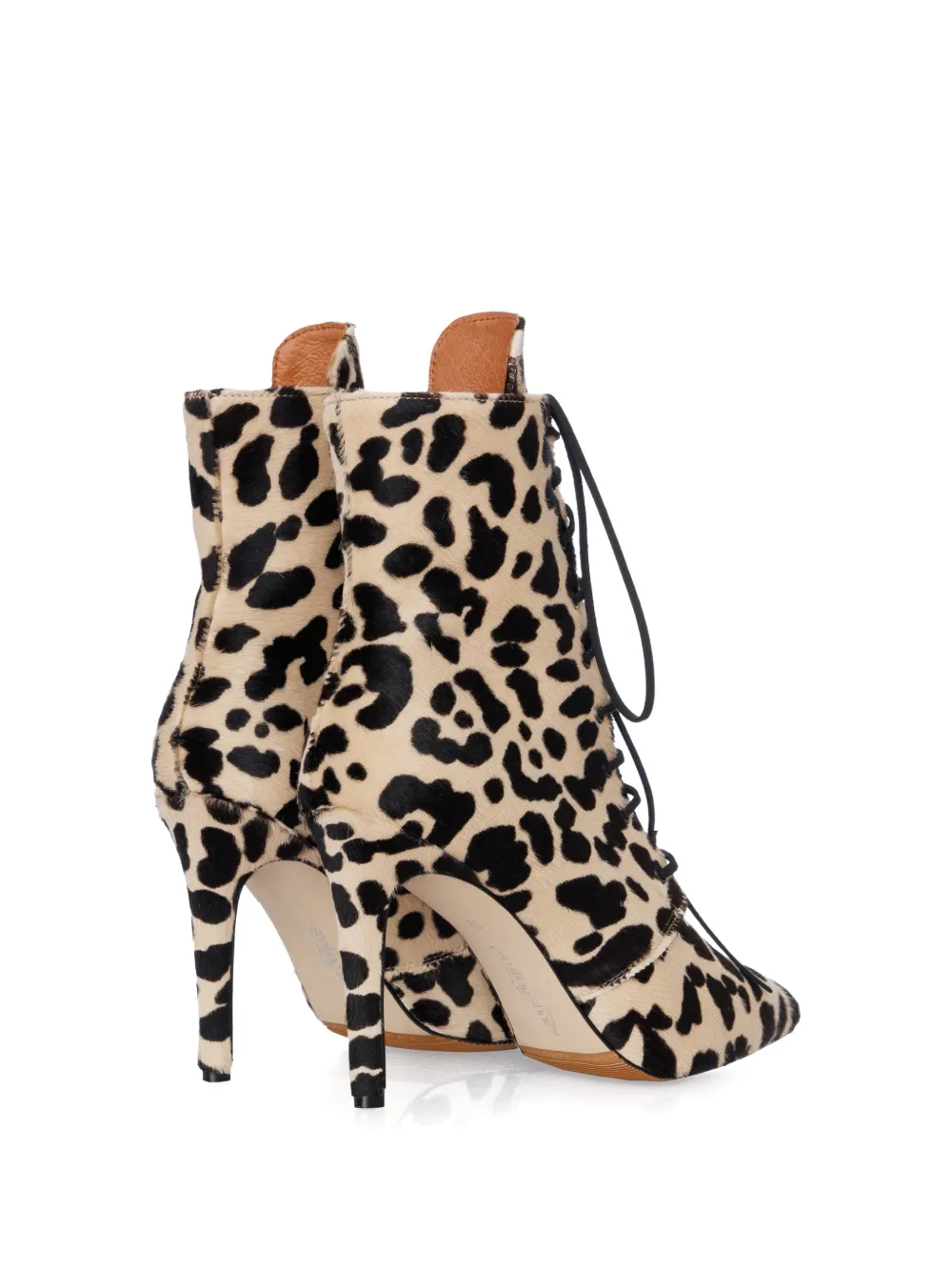 SMILING SHOES 50 mm Tayra veterlaarzen met luipaardprint Beige