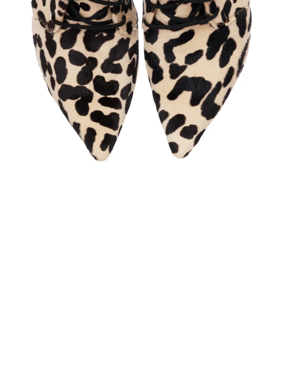 SMILING SHOES 50 mm Tayra veterlaarzen met luipaardprint Beige