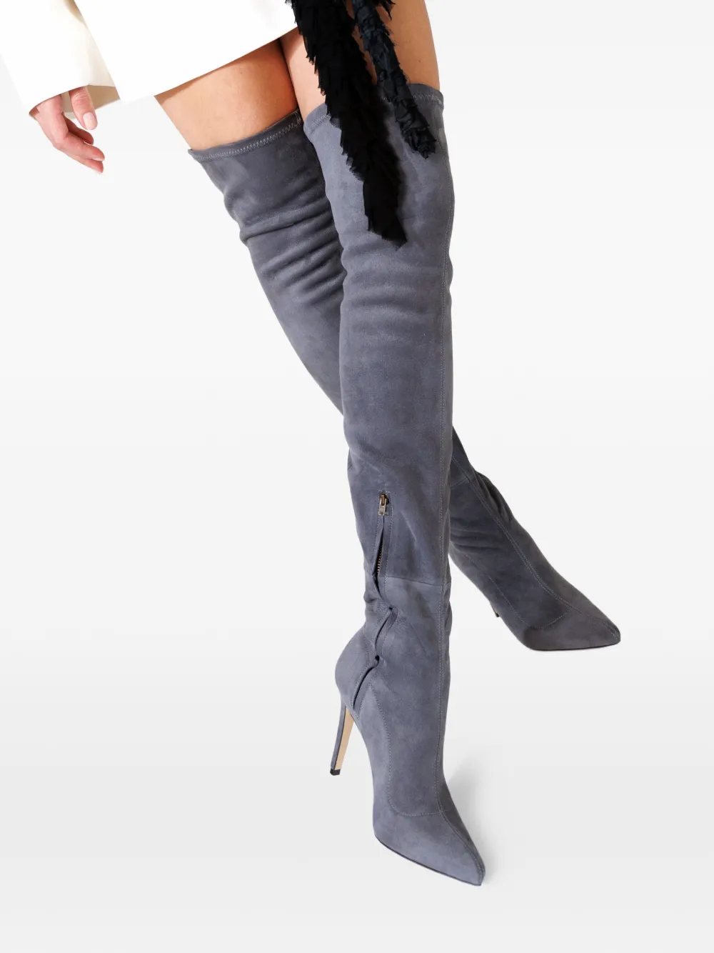 SMILING SHOES 90 mm Statement laarzen met puntige neus Grijs