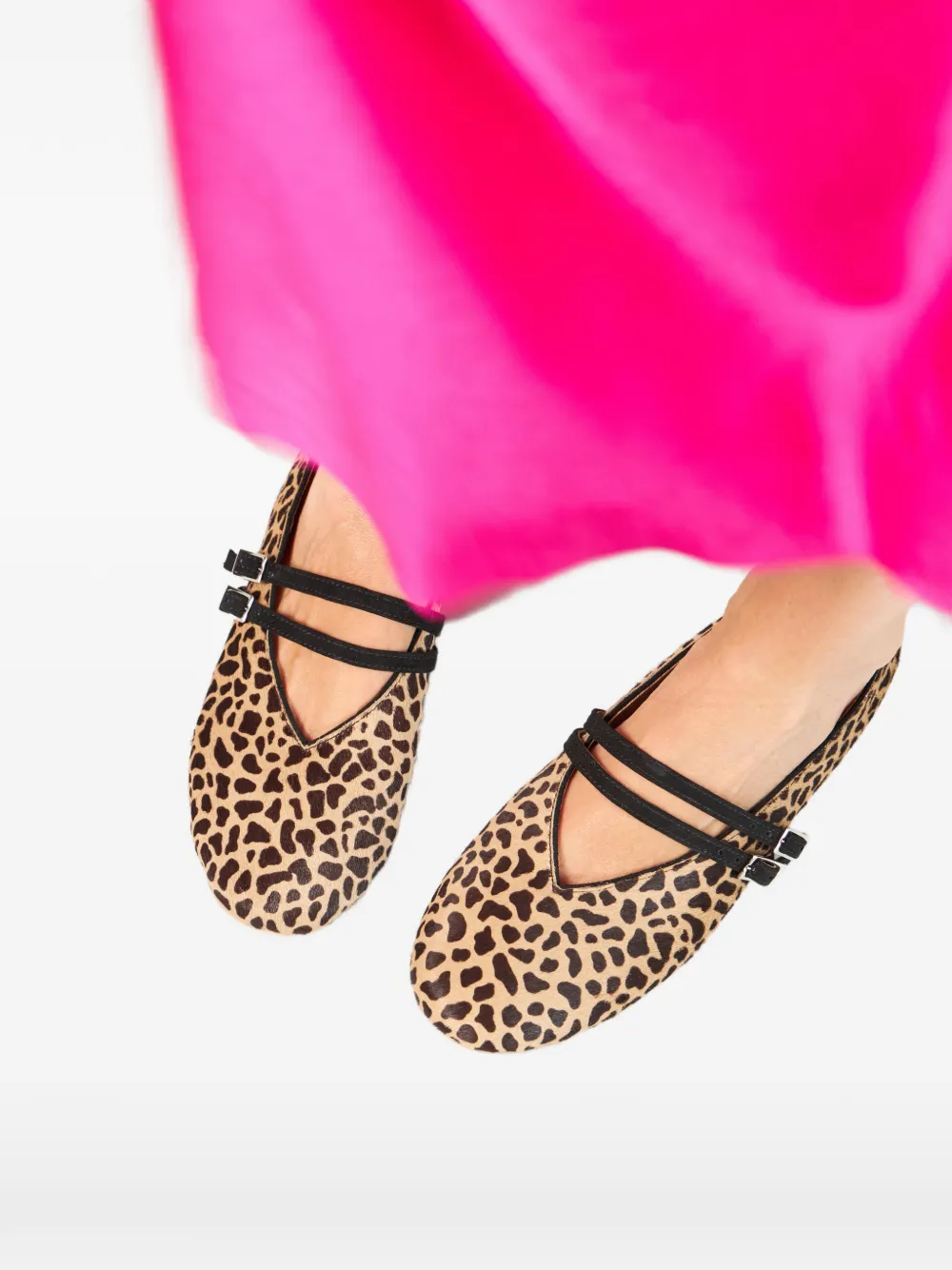 Smiling Shoes Mazie Buckle-strap Ballet Flats In Neutral