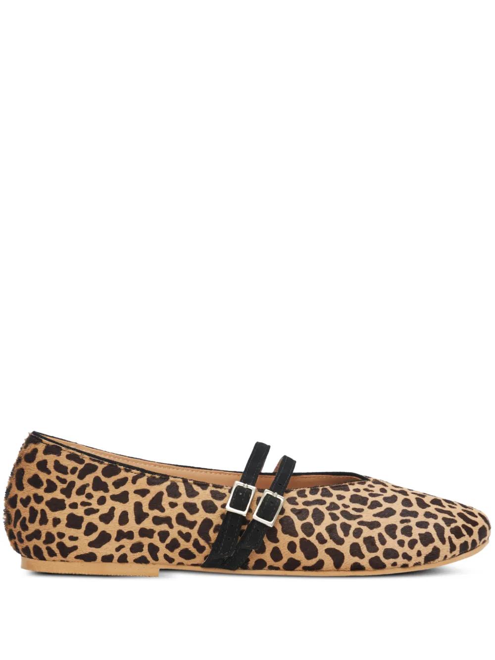 Smiling Shoes Mazie Buckle-strap Ballet Flats In Neutral