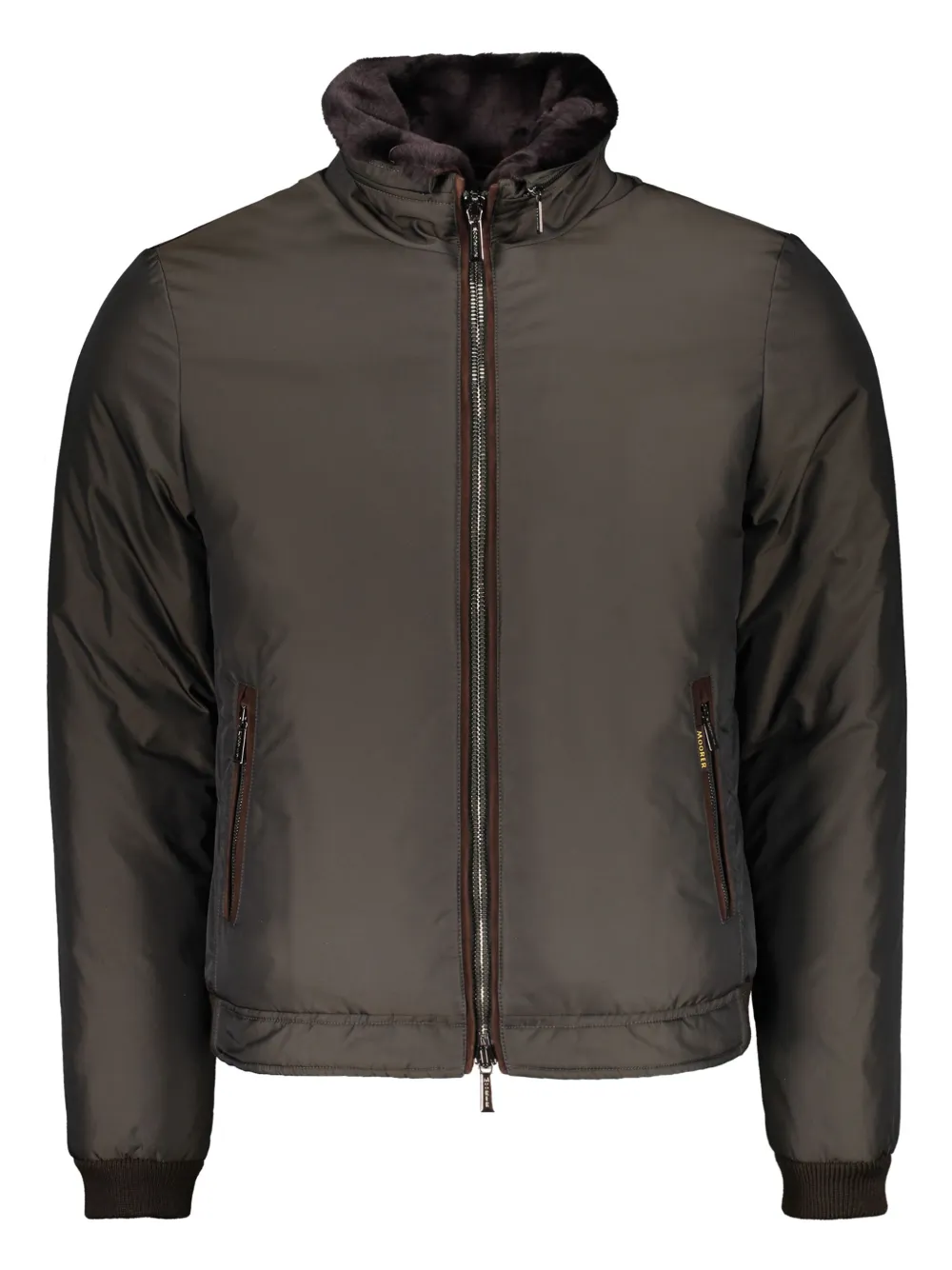 Moorer Modern Lightweight Jacket With Zip And Collar In Gray