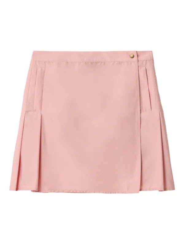 Burberry Pleated Stretch Nylon Mini Skirt in Pink