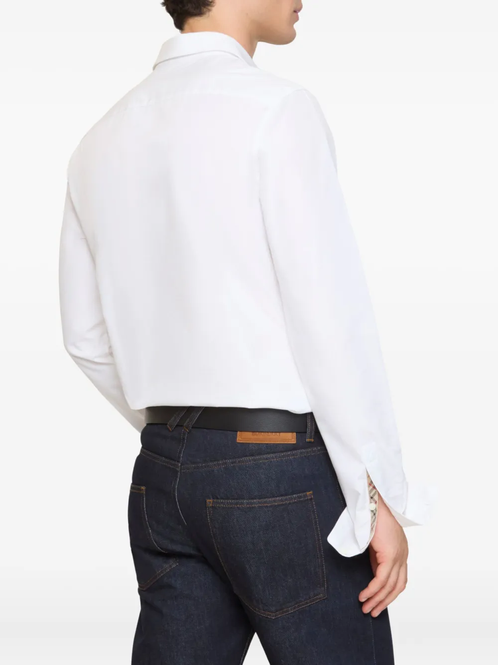 Burberry Cotton Poplin Ekd-embroidered Formal Shirt In White