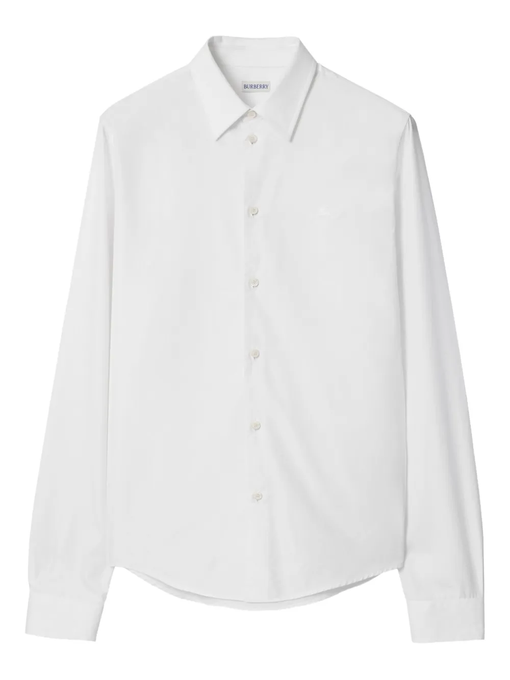 Burberry Cotton Poplin Ekd-embroidered Formal Shirt In White