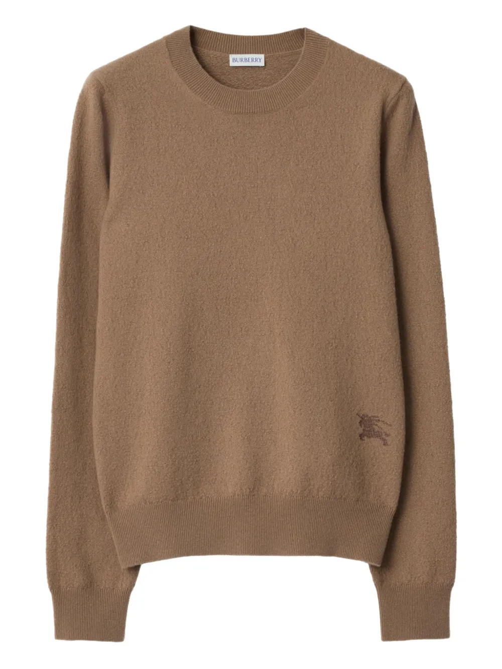 Burberry Crew-neck Equestrian-logo Sweater In Brown