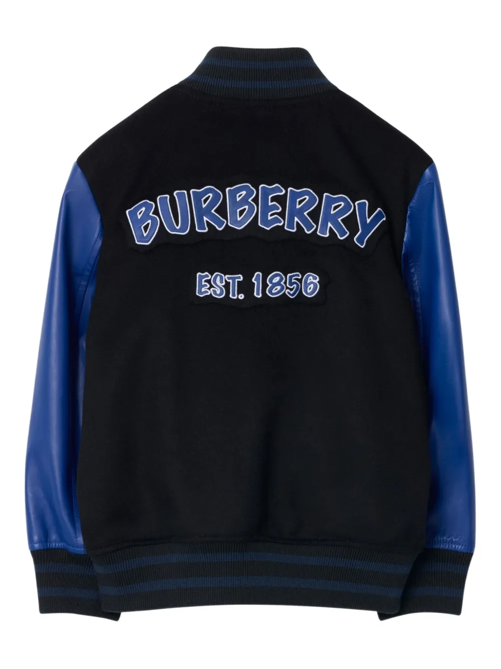 Burberry Kids Bomberjack met contrasterende mouwen en applicatie Zwart