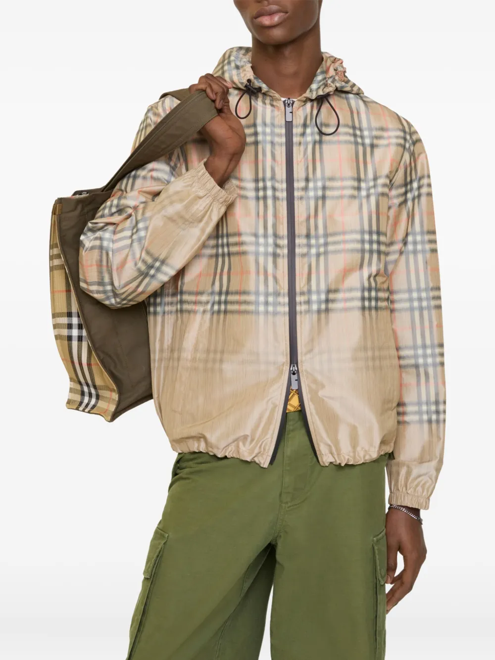 Burberry gradient check hooded lightweight jacket | Lightweight Jackets | Image 2