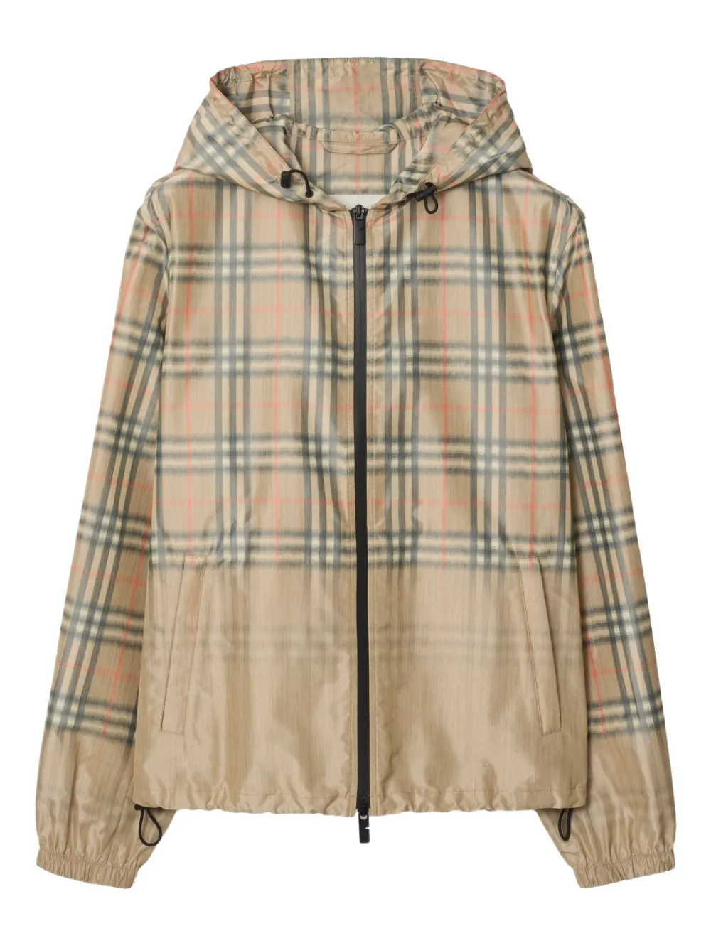 Burberry gradient check hooded lightweight jacket | Neutrals | Image 1