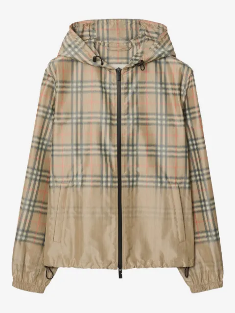 Burberry gradient Check newport hooded jacket