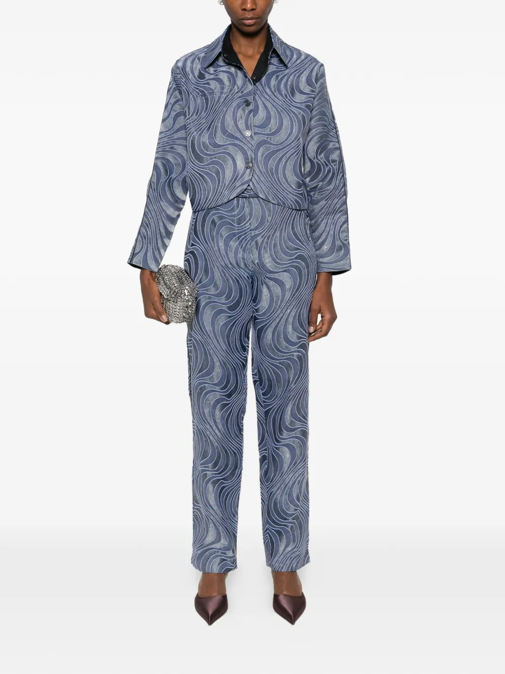 Botsi illusion-print trousers | Straight Trousers | Image 2