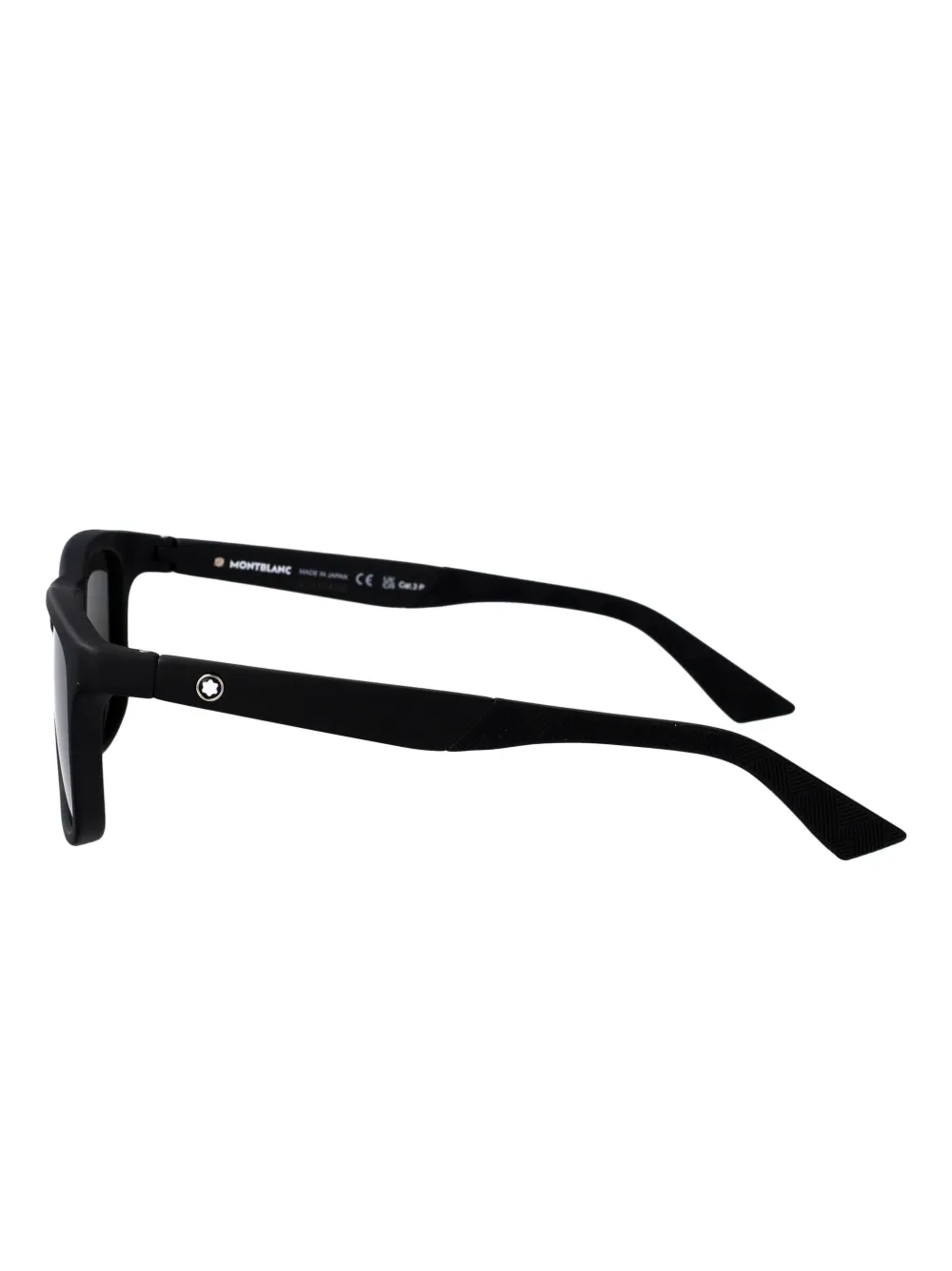 Montblanc Zonnebril met rechthoekig montuur en logo Zwart