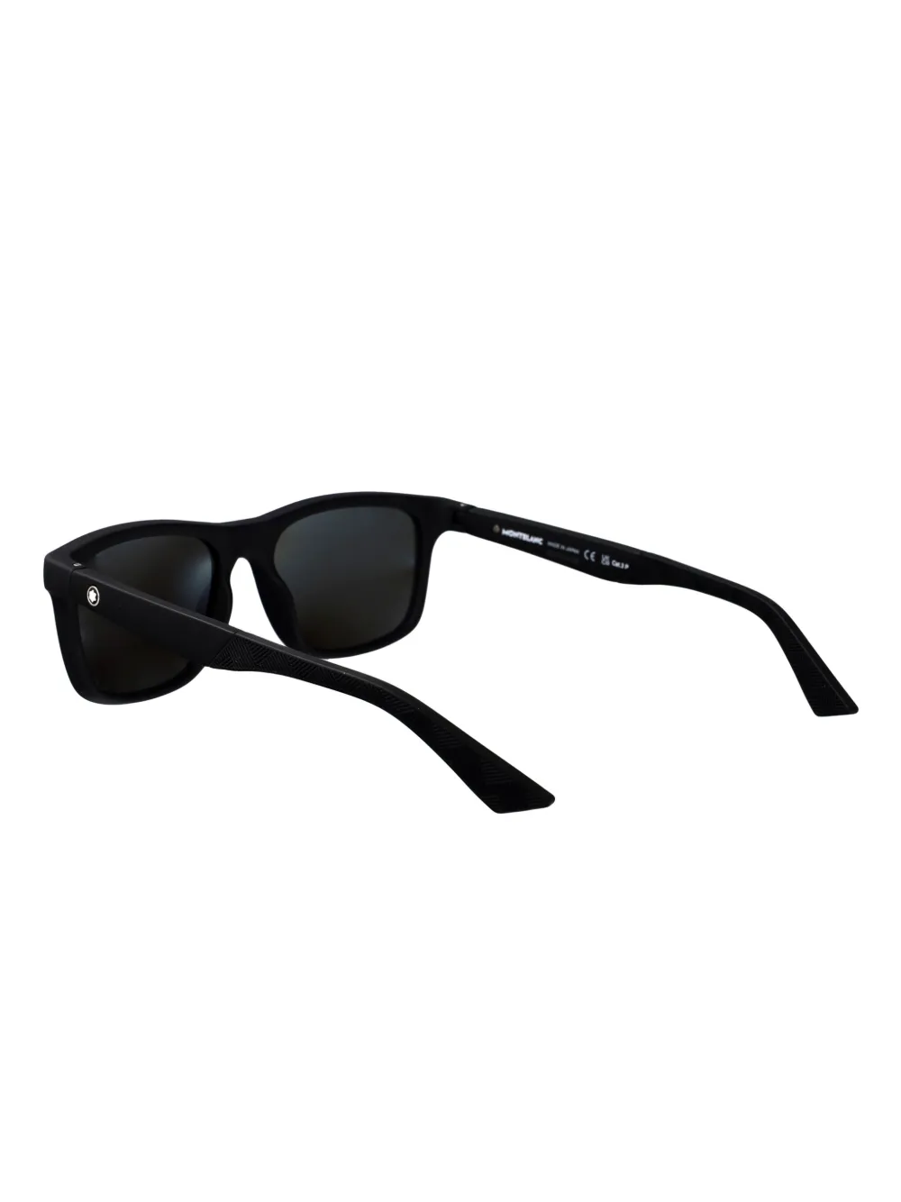 Montblanc Zonnebril met rechthoekig montuur en logo Zwart