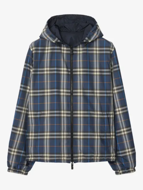 Burberry check-pattern hooded reversible jacket