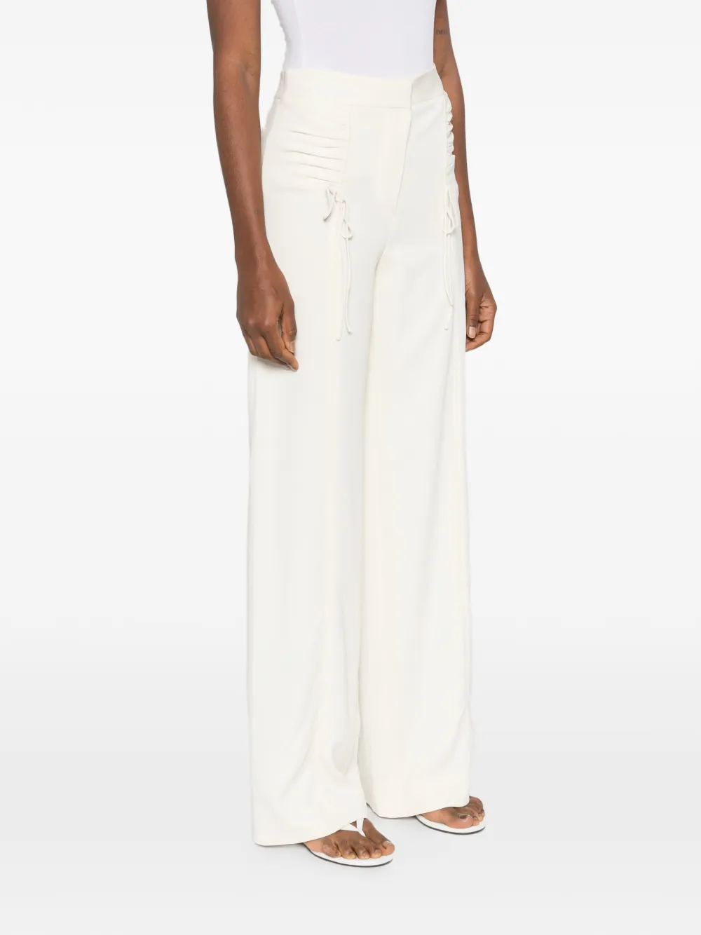  Botsi Ruched-design Drawstring-detail Trousers - Neutrals 