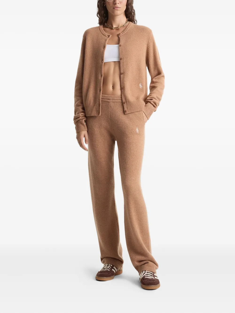 Sporty And Rich Embroidered Trousers In Brown