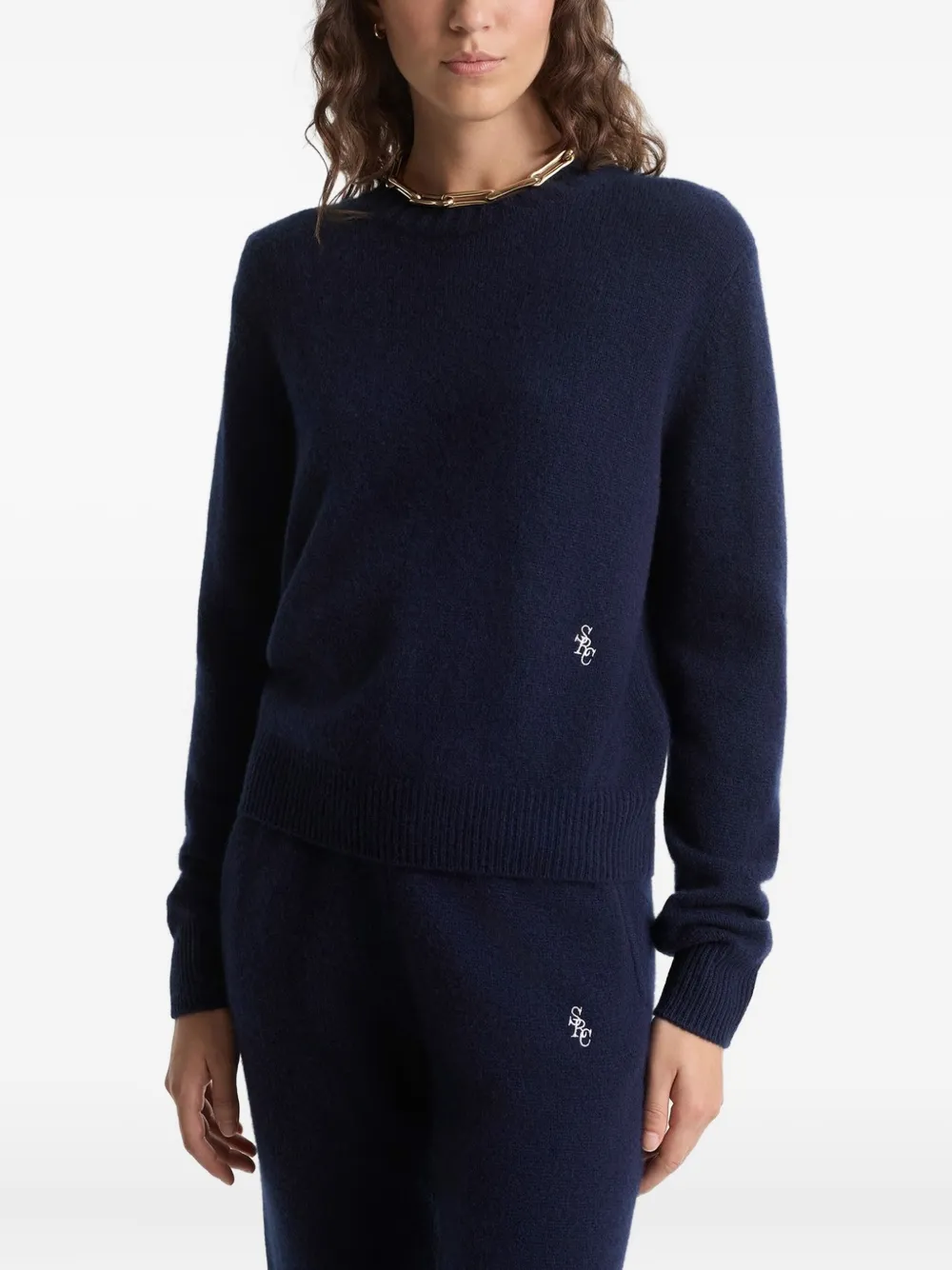 Sporty And Rich Embroidered Sweater In Blue