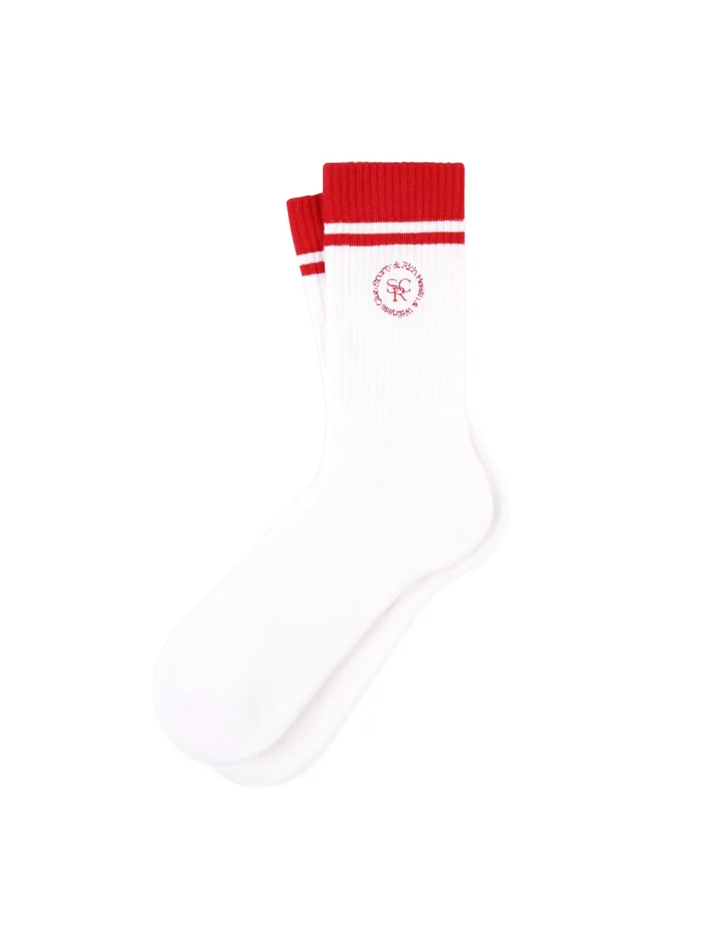 Sporty And Rich Ribbed Logo Socks In Multi