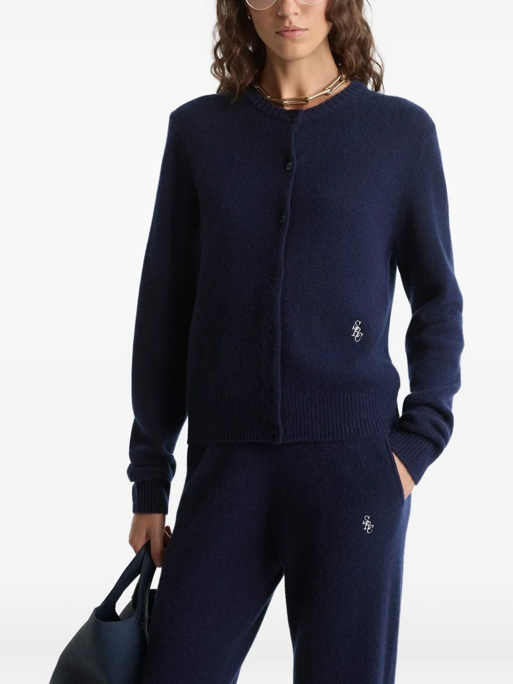 Sporty & Rich Vest met borduurwerk Blauw