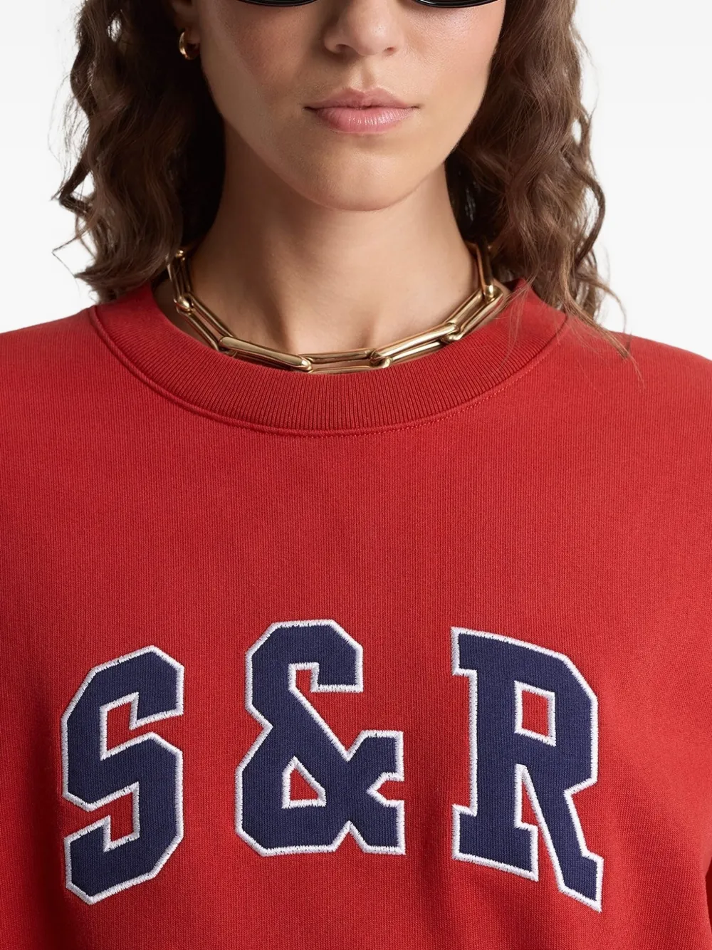 Sporty And Rich Appliqué Sweatshirt In Red
