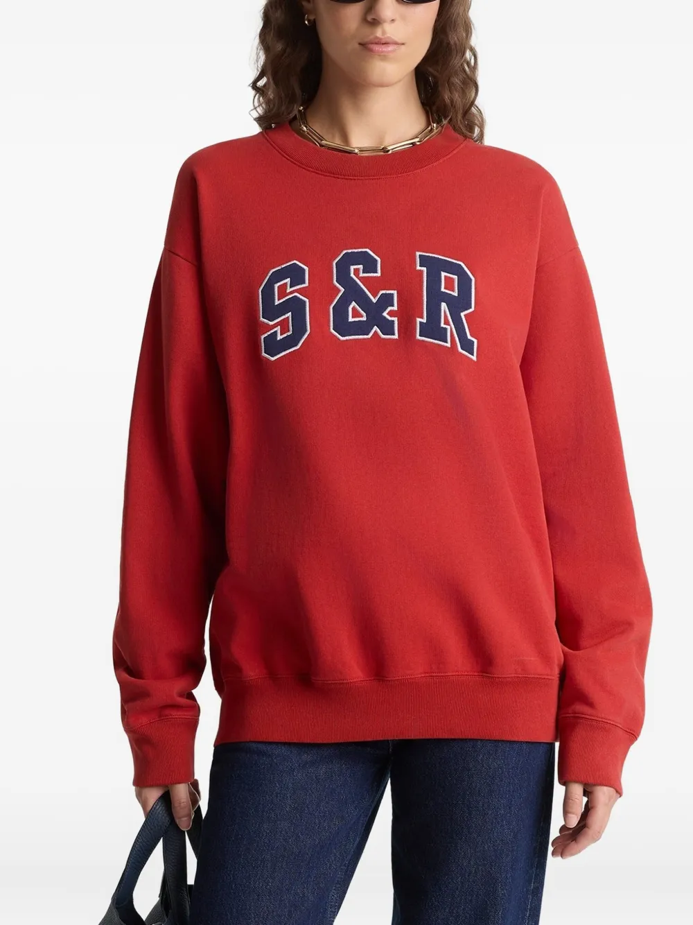 Sporty And Rich Appliqué Sweatshirt In Red